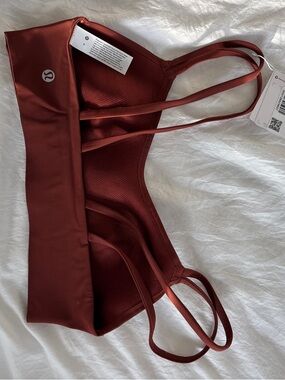 lululemon athletica Womens Rust Red Strappy Sports Bra
